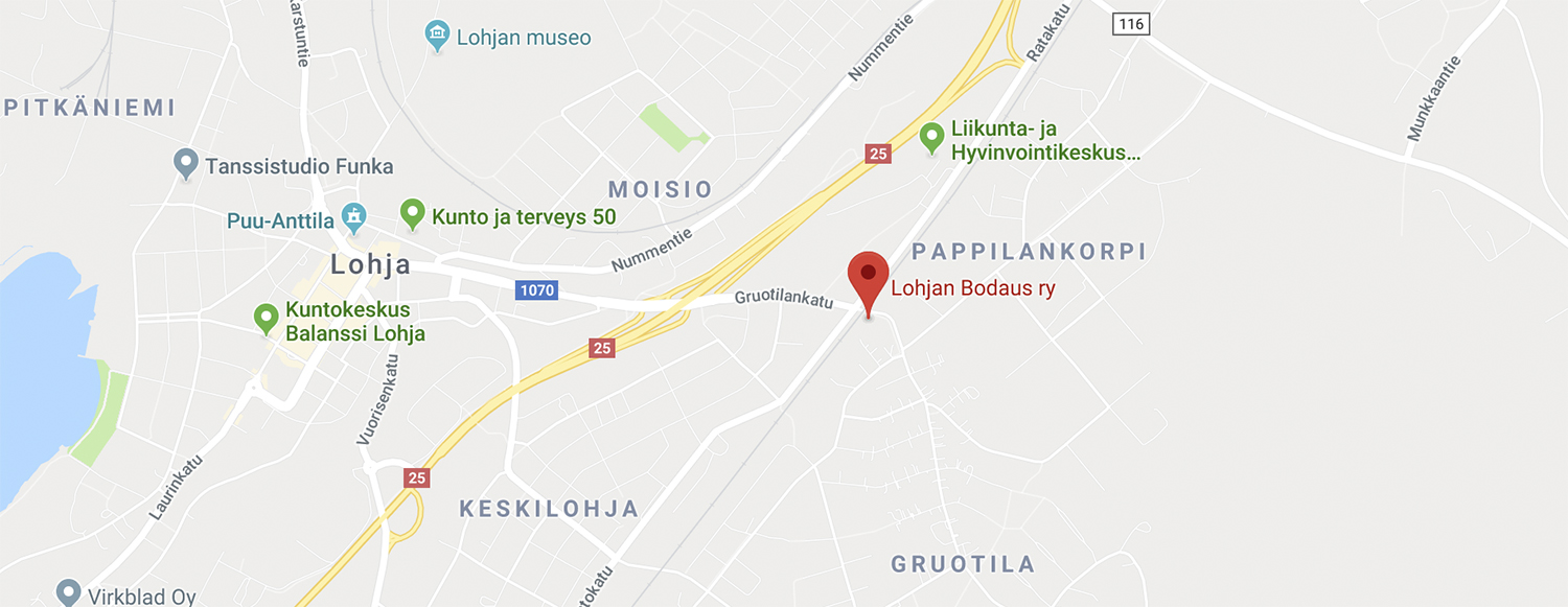 * Lohjan Bodaus ry * Gruotilankatu 13 * 08150 LOHJA